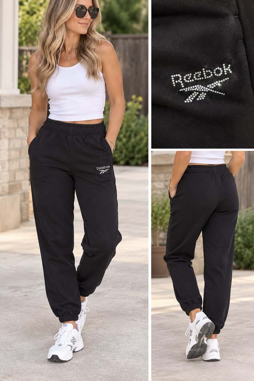 Reebok Cuffed Sweatpants Size M Black